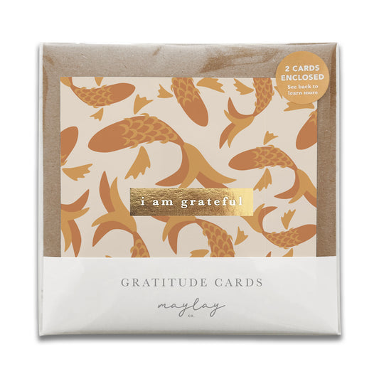 Fish "I Am Grateful" Gratitude Greeting Cards