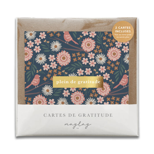 French Birdy Florals "Plein de Gratitude" Cartes de Gratitude Greeting Card
