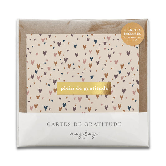 French Little Hearts "Plein de Gratitude" Cartes de Gratitude Greeting Card