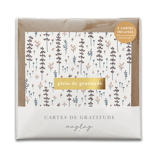 French Lovely Lavender Floral "Plein de Gratitude" Cartes de Gratitude Greeting Card