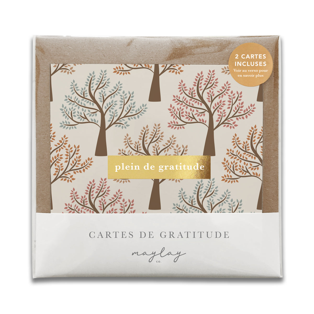French Walk in the Park Trees "Plein de Gratitude" Cartes de Gratitude Greeting Card