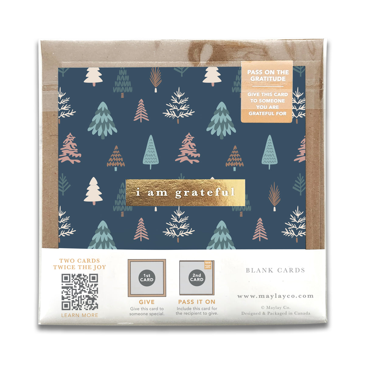 Happy Forest Holiday "I Am Grateful" Gratitude Greeting Cards