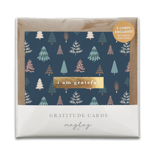Happy Forest Holiday "I Am Grateful" Gratitude Greeting Cards