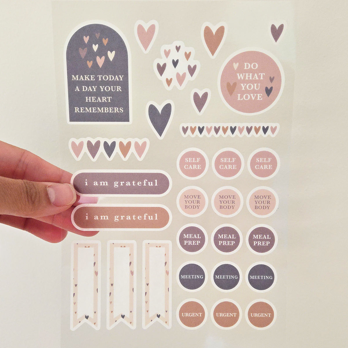 Little Hearts Washi Planner Sticker Sheet