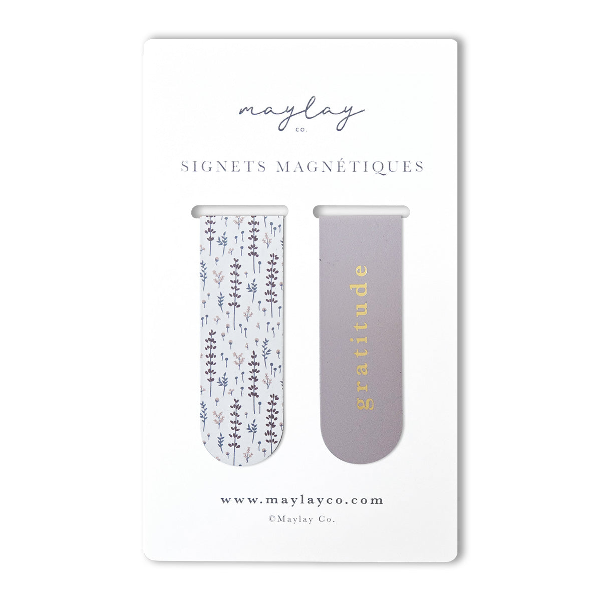 French Lovely Lavender Gratitude Signets Magnetiques Bookmarks (Set of 2)