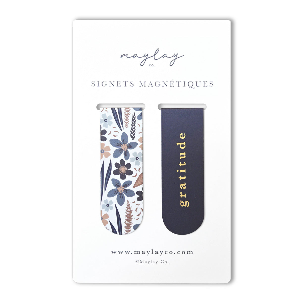 French Misty Bloom Gratitude Signets Magnetiques Bookmarks (Set of 2)