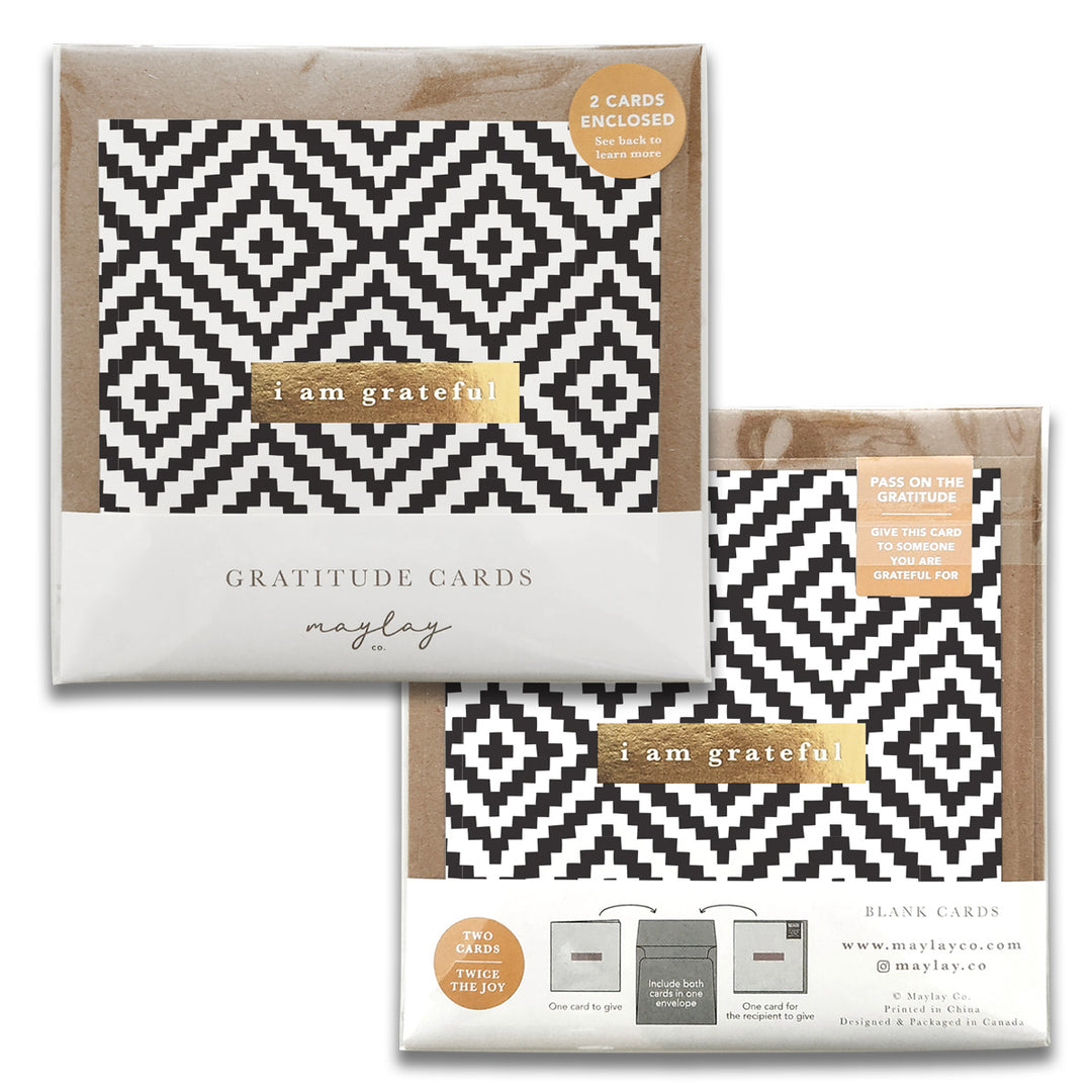 Diamond Monochrome Gratitude Greeting Cards