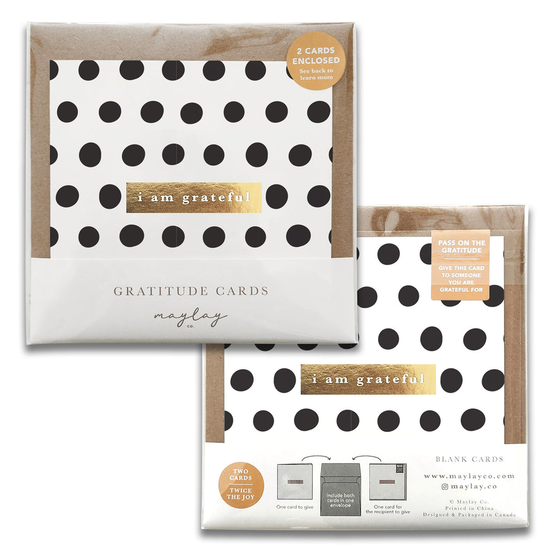 Dots Monochrome Gratitude Greeting Cards