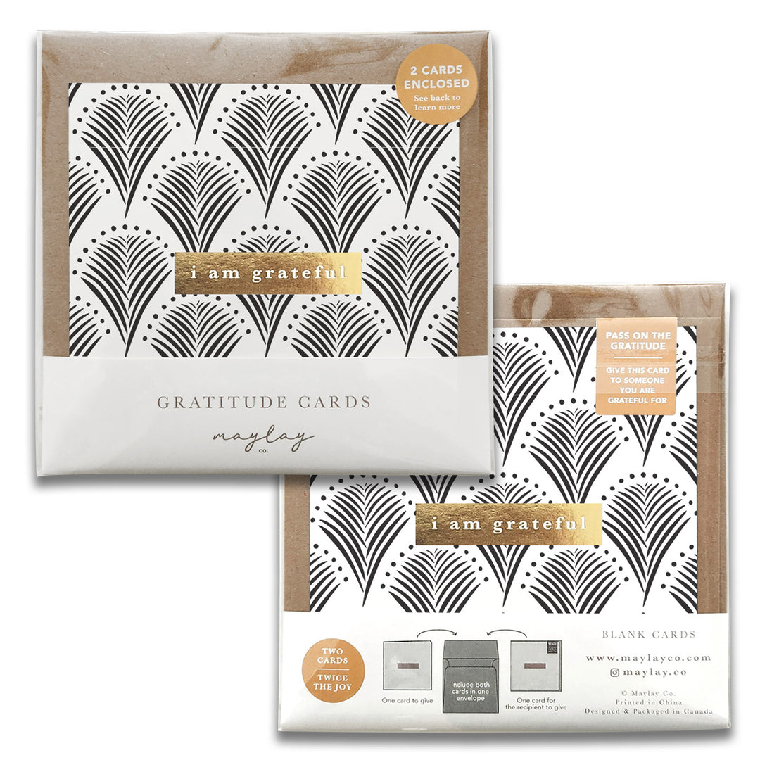 Lavish Monochrome Gratitude Greeting Cards