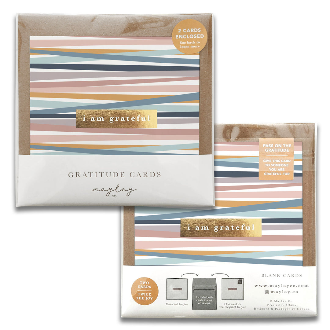 Rainbow Stripes Gratitude Greeting Cards