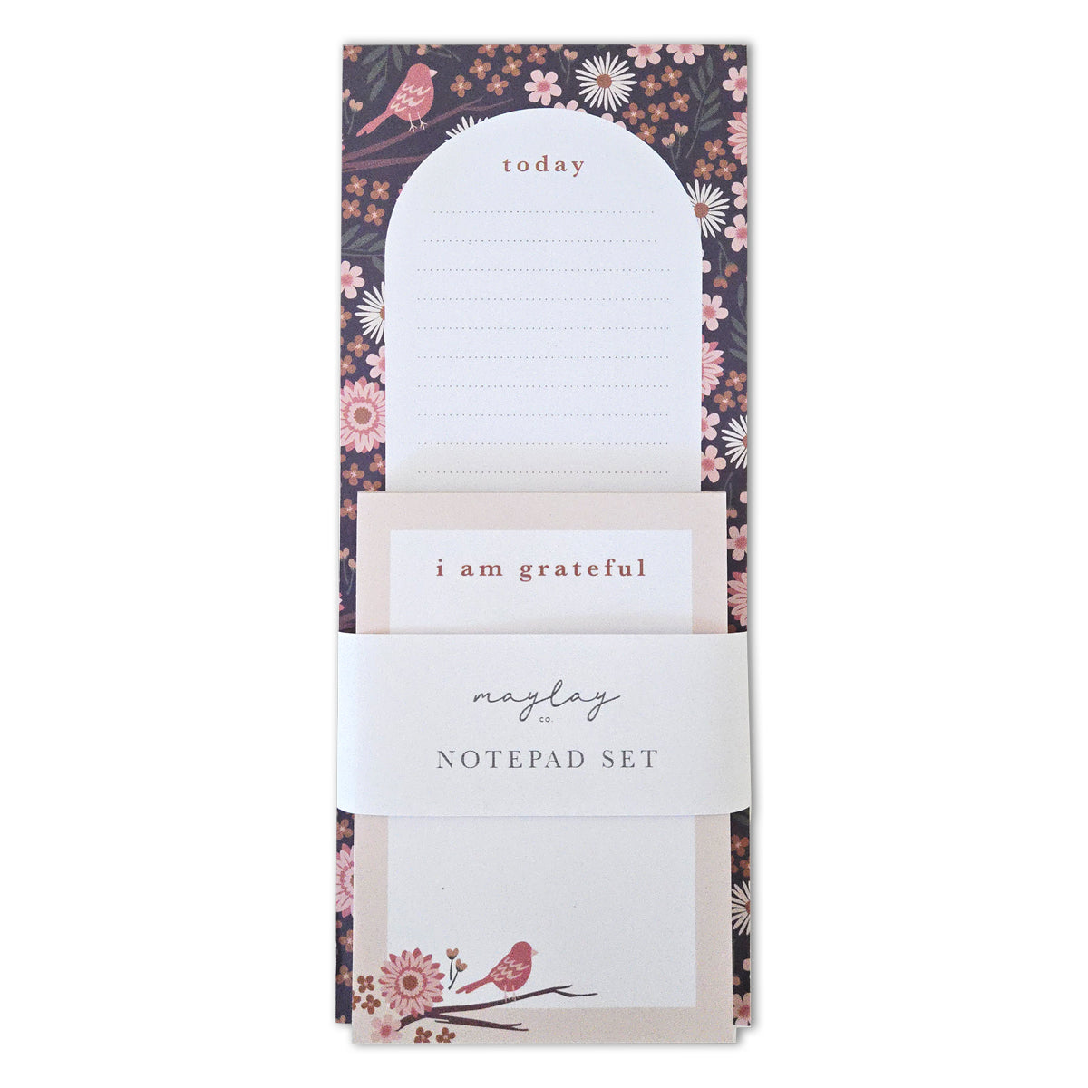 Birdy Floral Gratitude 2Pk Notepad Set