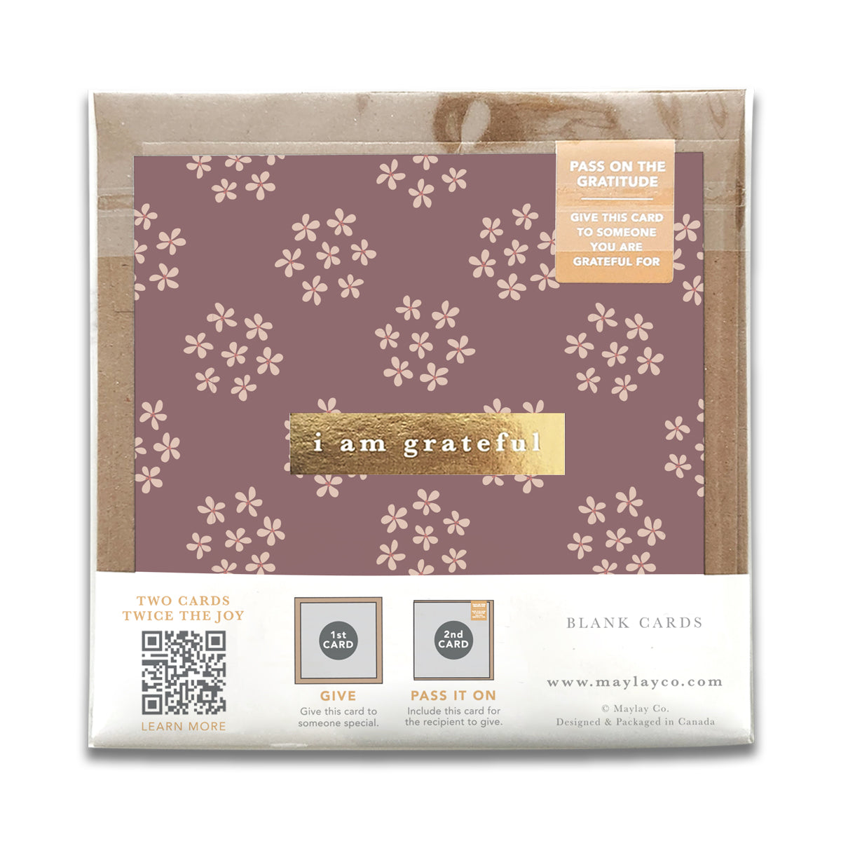 Posy Floral "I Am Grateful" Gratitude Greeting Cards
