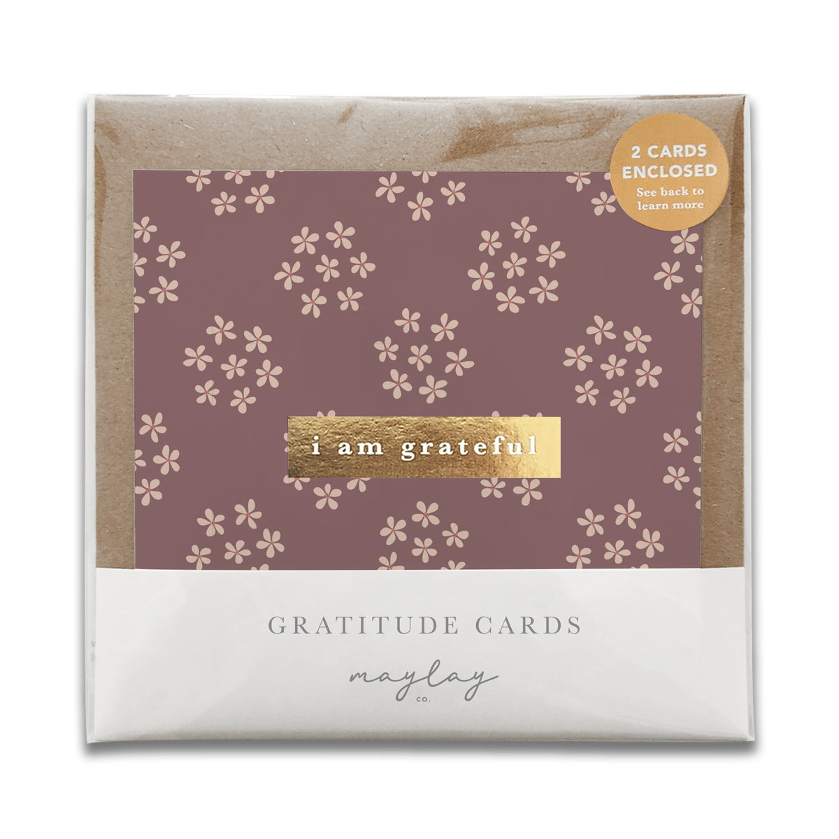 Posy Floral "I Am Grateful" Gratitude Greeting Cards