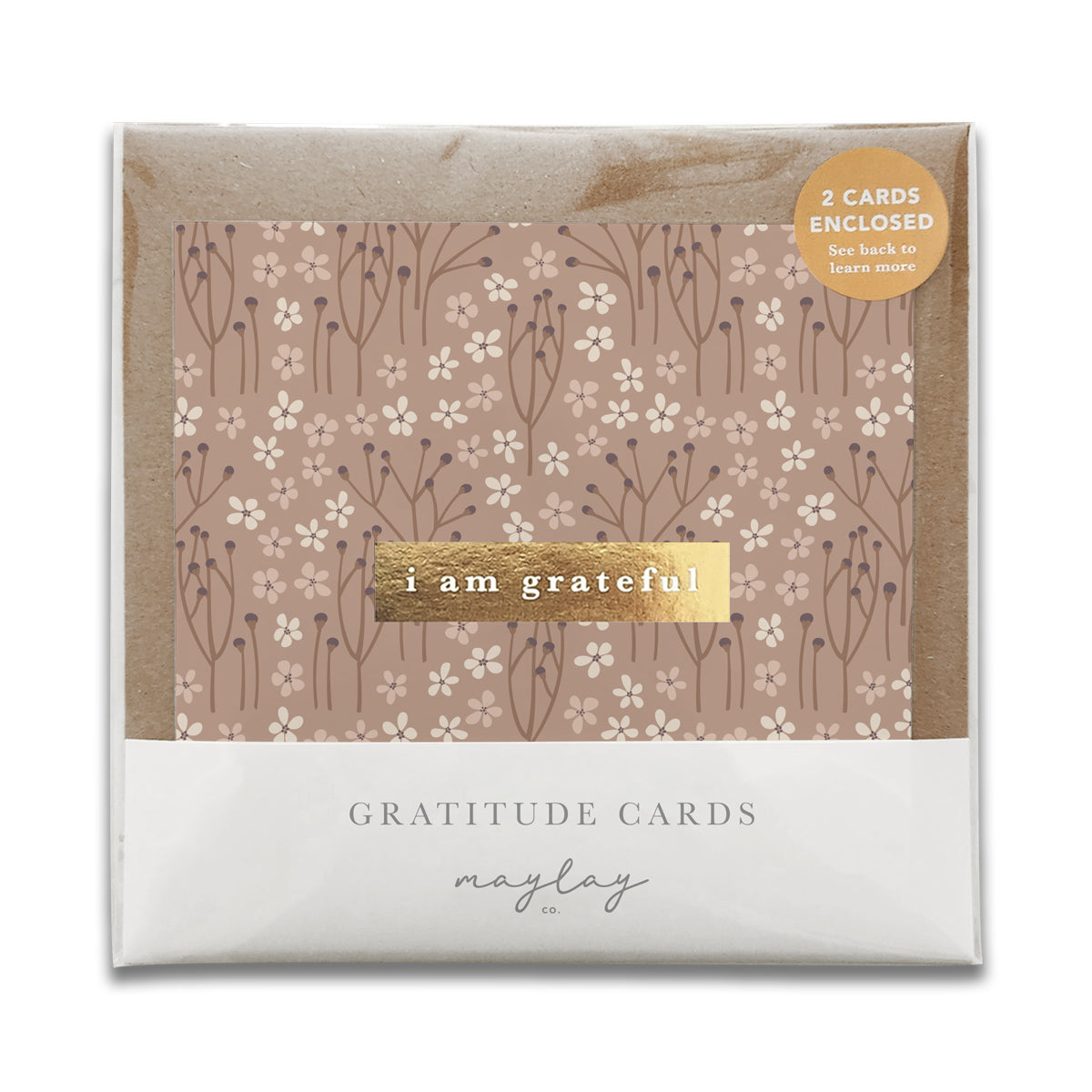 Tranquility Floral"I Am Grateful" Gratitude Greeting Cards