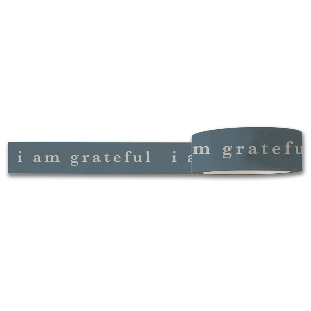 I Am Grateful Washi Tape - Slate Blue
