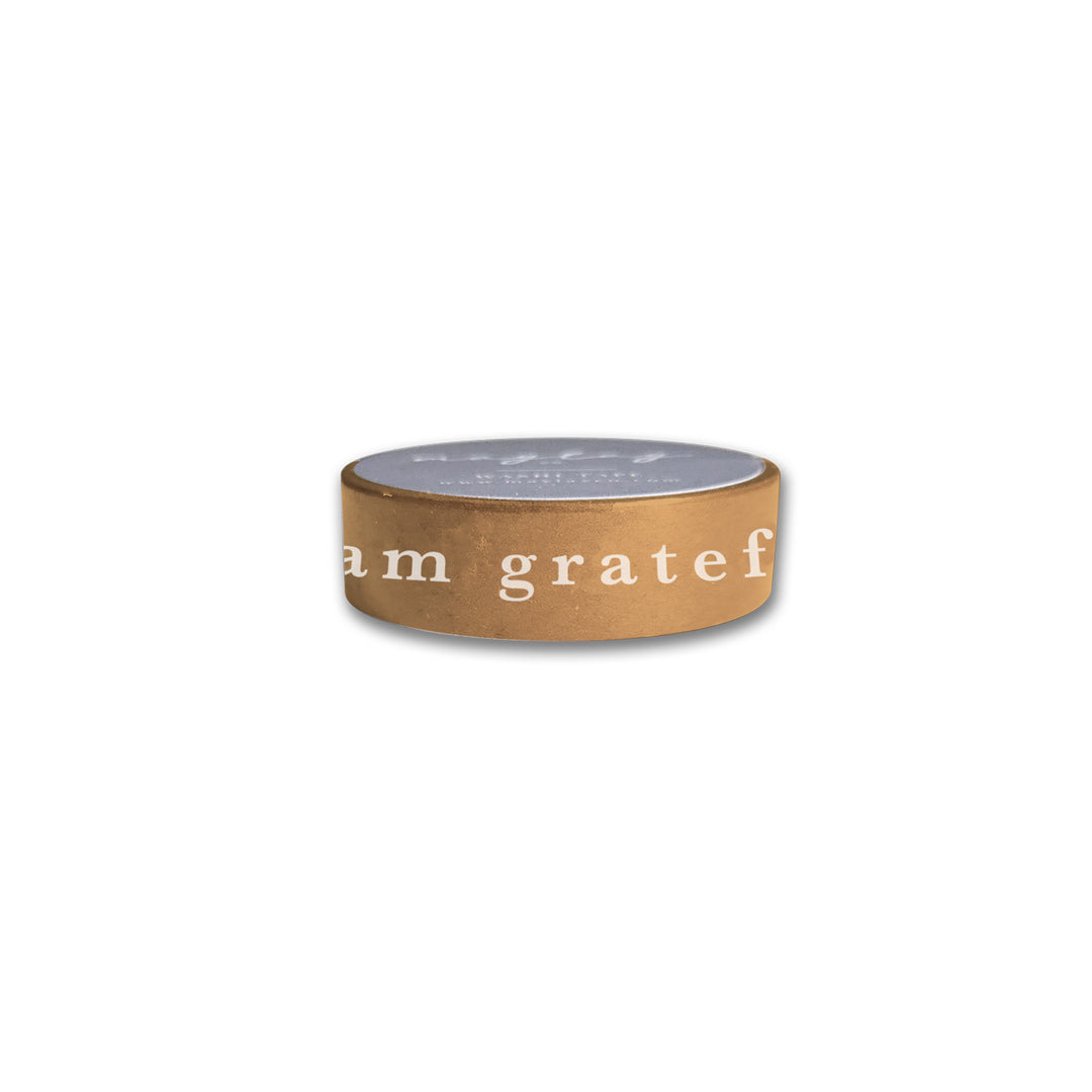 I Am Grateful Washi Tape - Gold Yellow