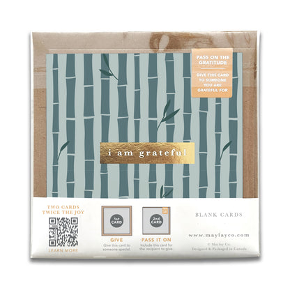 Bamboo "I Am Grateful" Gratitude Greeting Cards