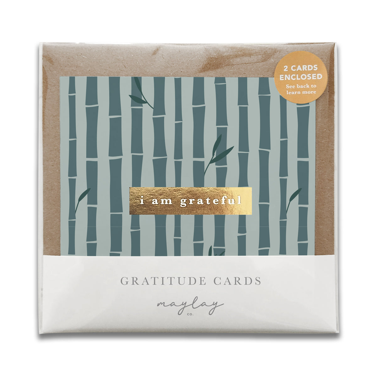 Bamboo "I Am Grateful" Gratitude Greeting Cards