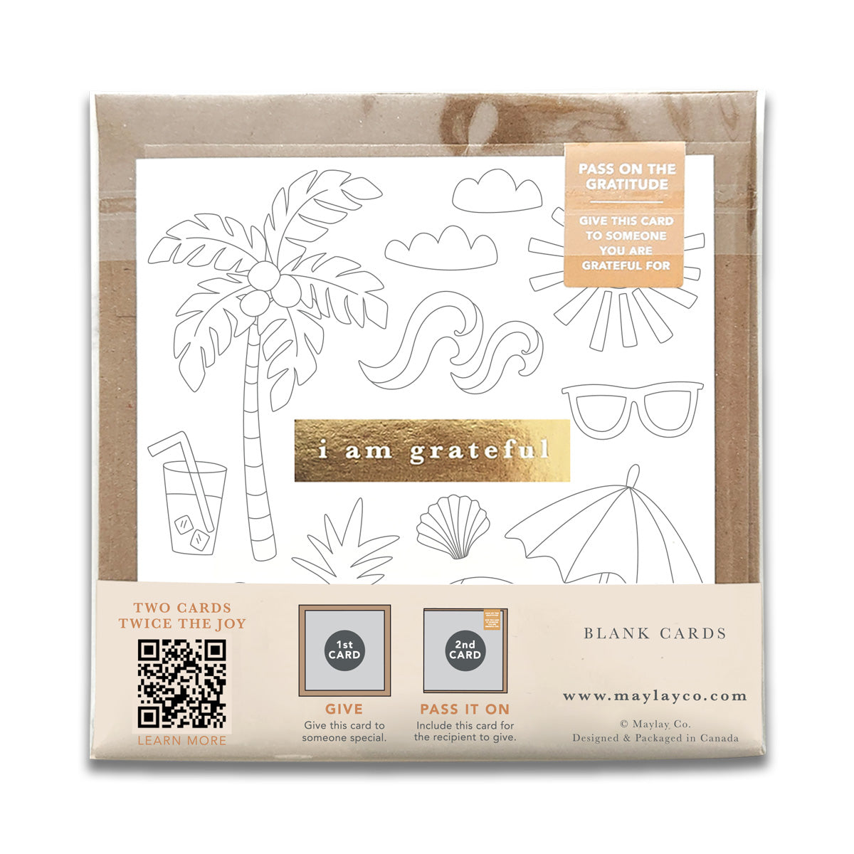 Kids Beach "I Am Grateful" Gratitude Greeting Cards