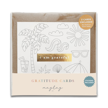 Kids Beach "I Am Grateful" Gratitude Greeting Cards