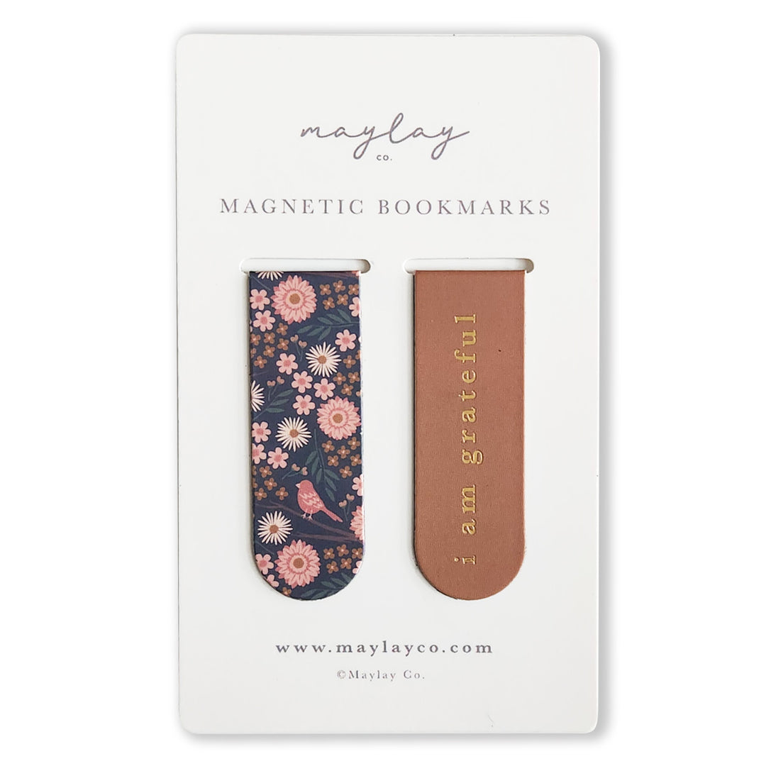 Birdy Floral Magnetic Bookmarks (Set of 2)