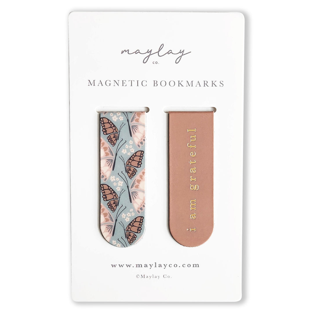 Butterfly Florals Magnetic Bookmarks (Set of 2)