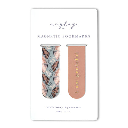 Butterfly Florals Magnetic Bookmarks (Set of 2)