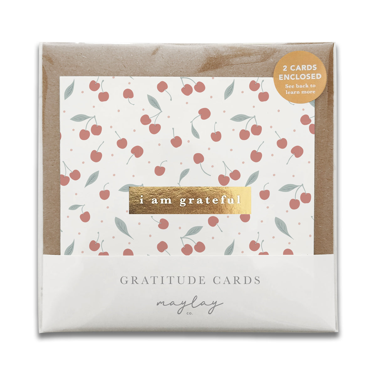 Cherries "I Am Grateful" Gratitude Greeting Cards