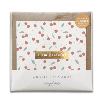Cherries "I Am Grateful" Gratitude Greeting Cards