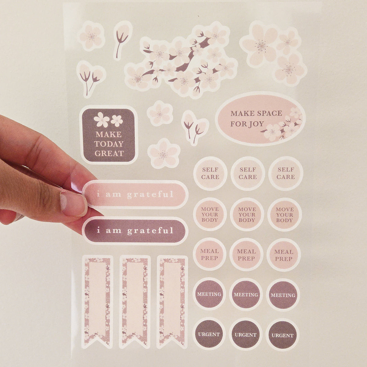 Cherry Blossoms Floral Washi Planner Sticker Sheet