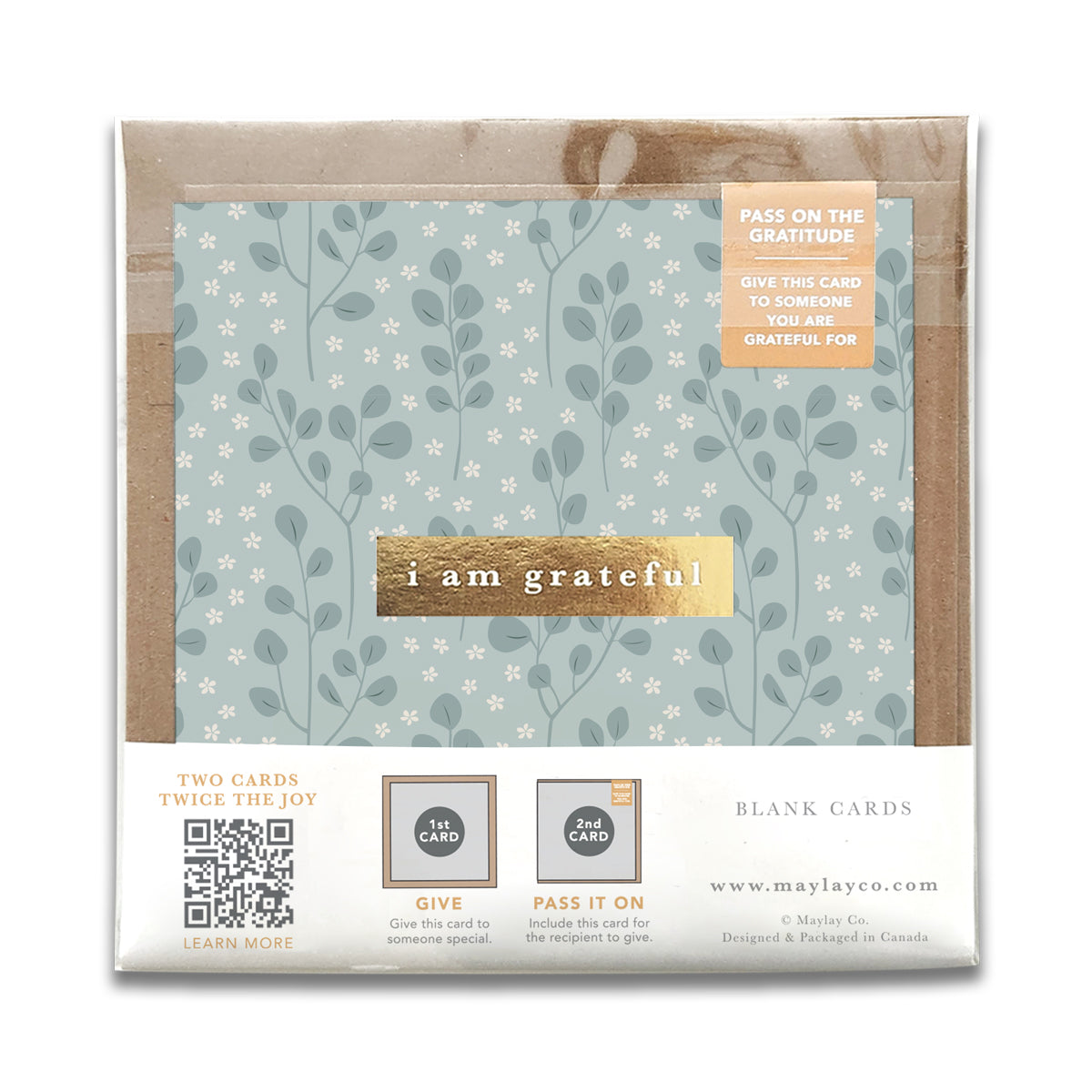 Eucalyptus "I Am Grateful" Gratitude Greeting Cards