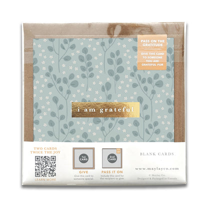 Eucalyptus "I Am Grateful" Gratitude Greeting Cards