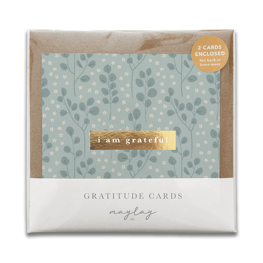 Eucalyptus "I Am Grateful" Gratitude Greeting Cards