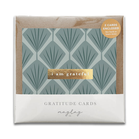 Fans Floral "I Am Grateful" Gratitude Greeting Cards
