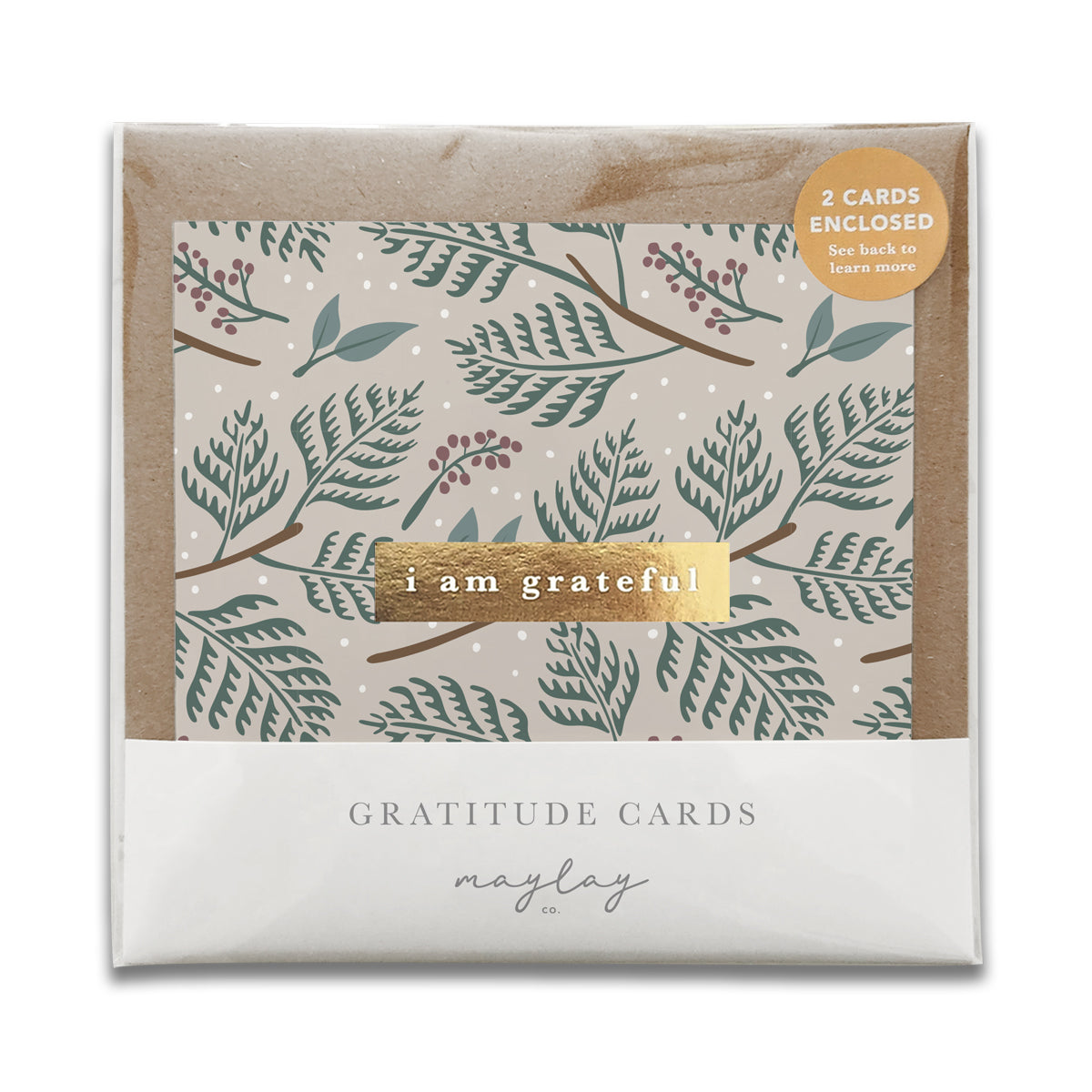 Festive Holiday "I Am Grateful" Gratitude Greeting Cards