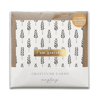 Field Monochrome "I Am Grateful" Gratitude Greeting Cards
