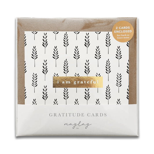 Field Monochrome "I Am Grateful" Gratitude Greeting Cards