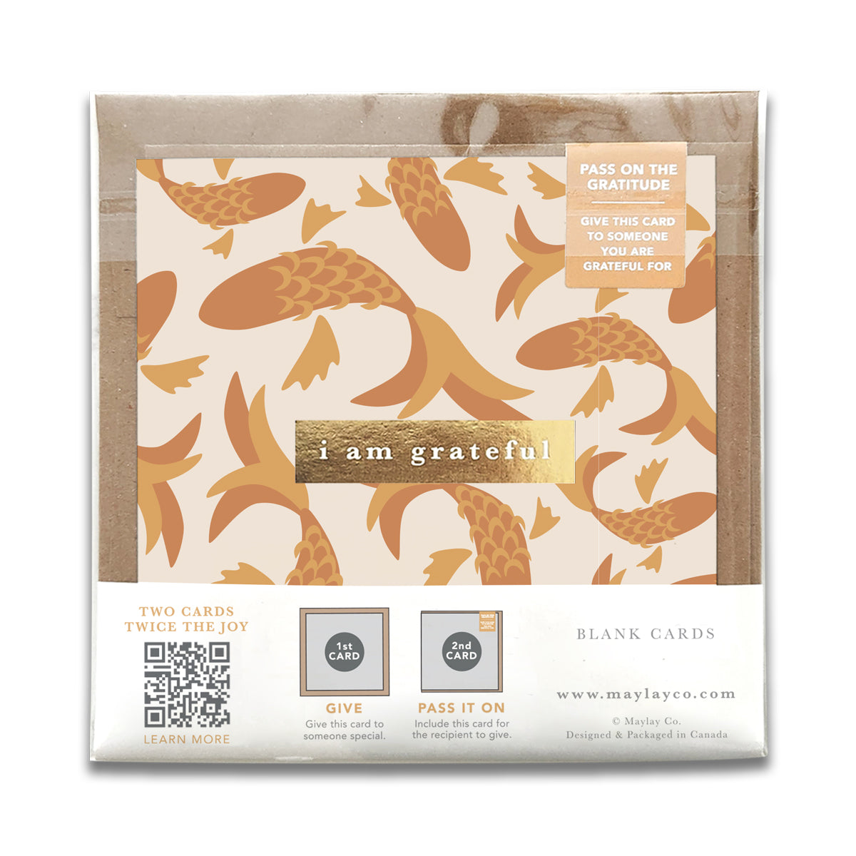 Fish "I Am Grateful" Gratitude Greeting Cards