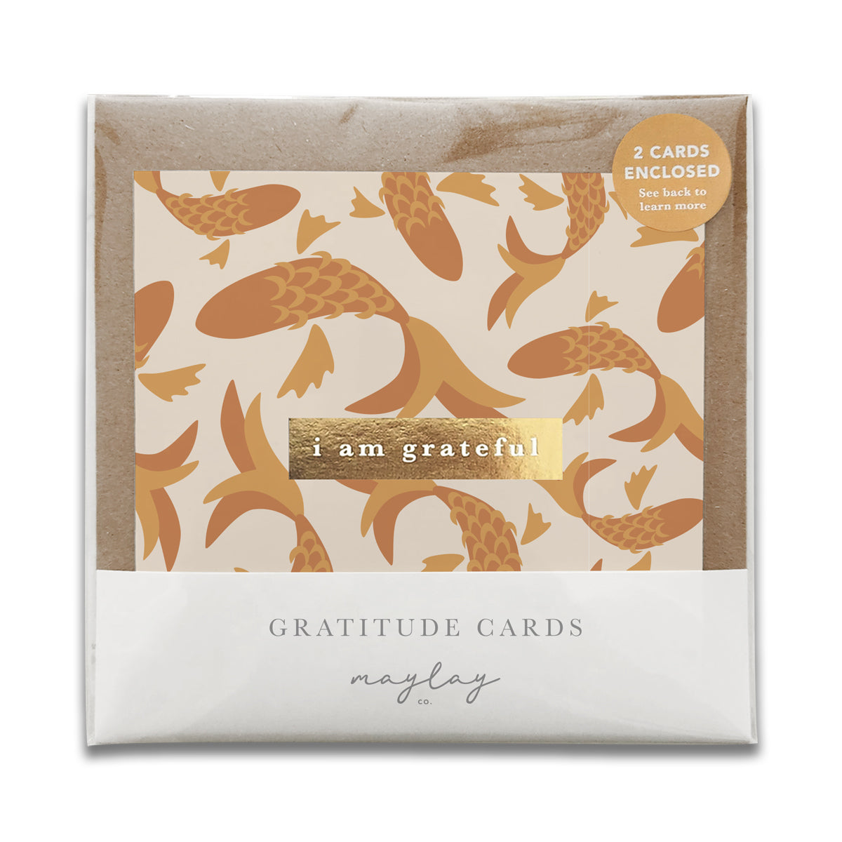 Fish "I Am Grateful" Gratitude Greeting Cards