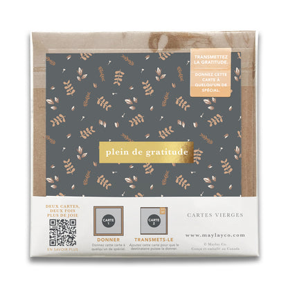 French Buddies Florals "Plein de Gratitude" Cartes de Gratitude Greeting Card
