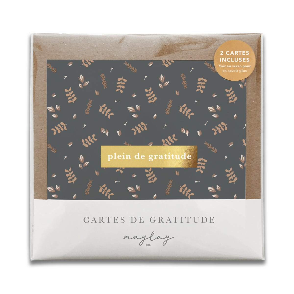 French Buddies Florals "Plein de Gratitude" Cartes de Gratitude Greeting Card