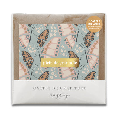 French Butterfly Florals "Plein de Gratitude" Cartes de Gratitude Greeting Card