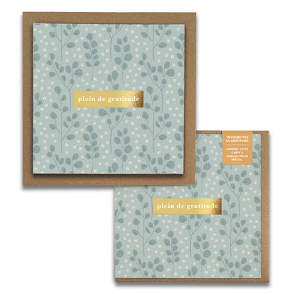 French Eucalyptus Florals "Plein de Gratitude" Cartes de Gratitude Greeting Card