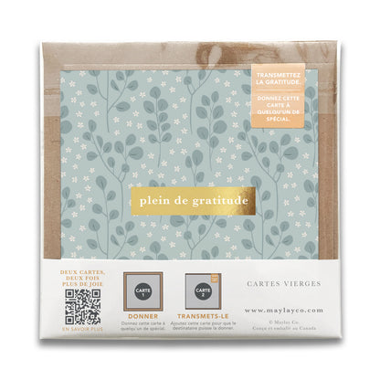 French Eucalyptus Florals "Plein de Gratitude" Cartes de Gratitude Greeting Card