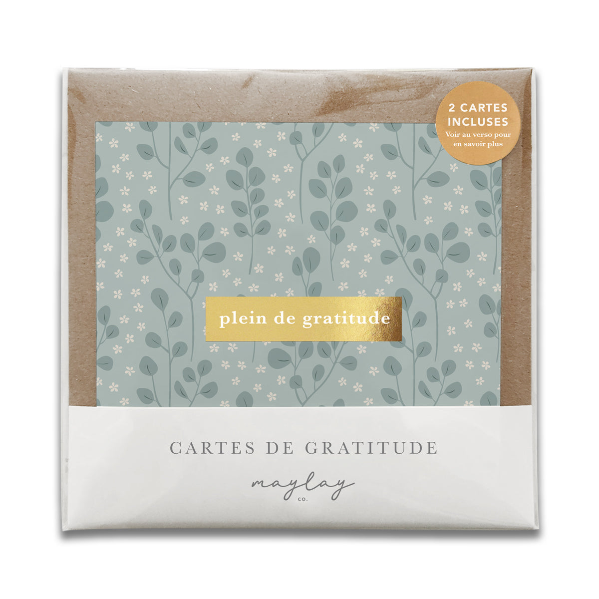 French Eucalyptus Florals "Plein de Gratitude" Cartes de Gratitude Greeting Card