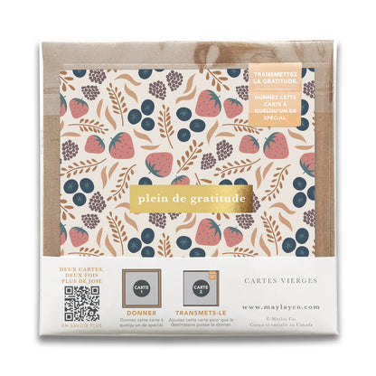 French Fruity Florals "Plein de Gratitude" Cartes de Gratitude Greeting Card