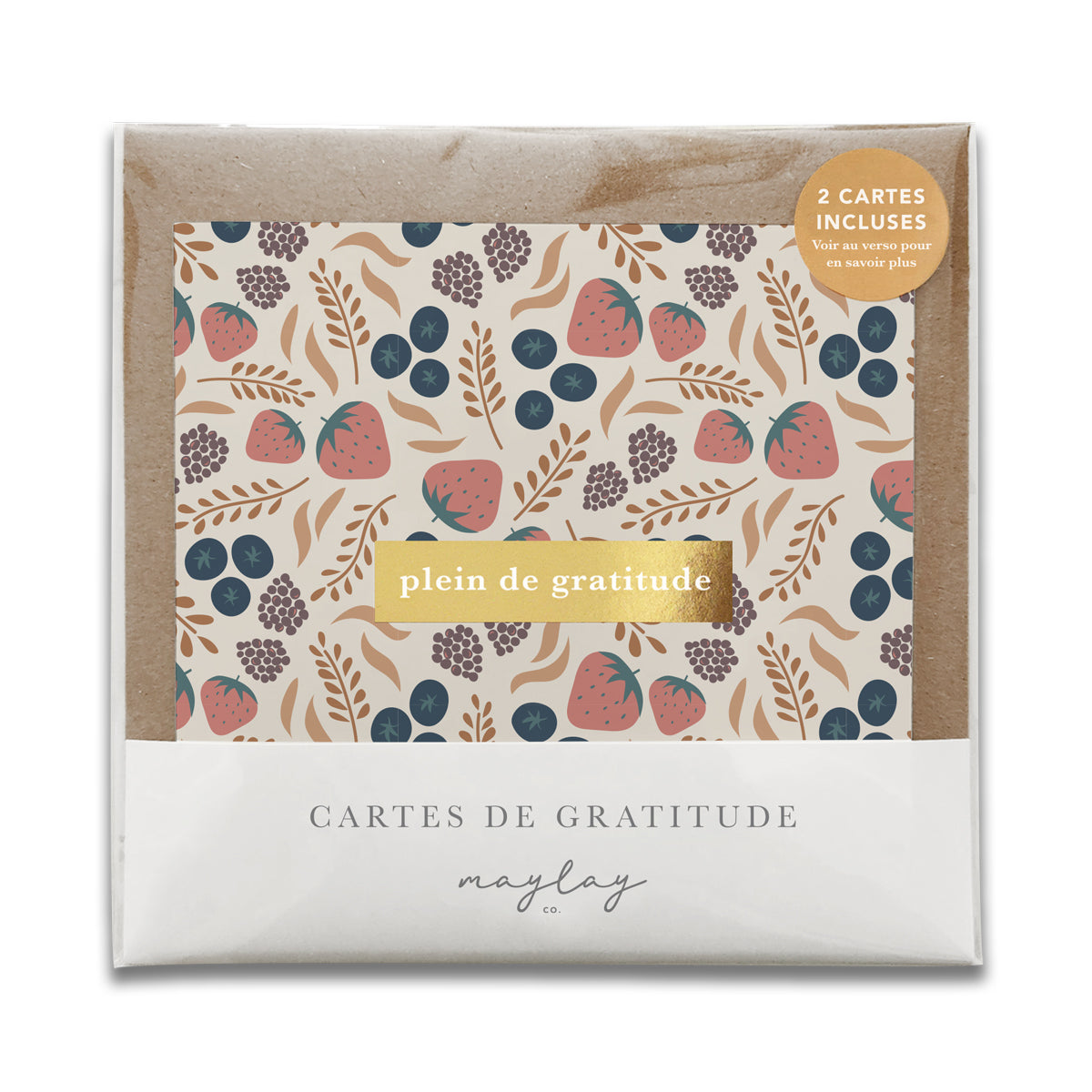 French Fruity Florals "Plein de Gratitude" Cartes de Gratitude Greeting Card
