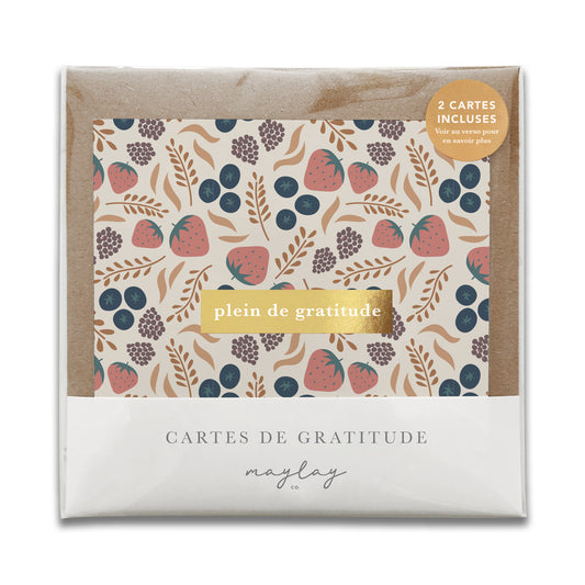 French Fruity Florals "Plein de Gratitude" Cartes de Gratitude Greeting Card