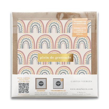 French Happy Rainbows "Plein de Gratitude" Cartes de Gratitude Greeting Card