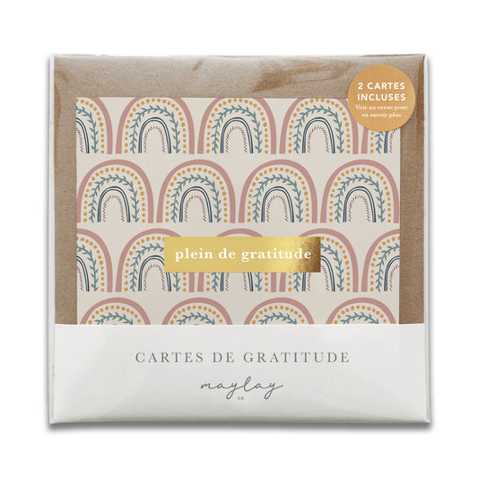 French Happy Rainbows "Plein de Gratitude" Cartes de Gratitude Greeting Card